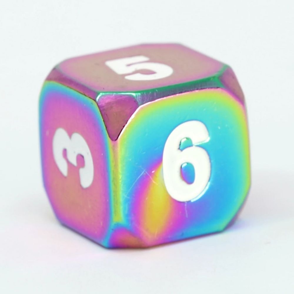 D6 Forge Scorch Rainbow White Dice Die Hard Dice