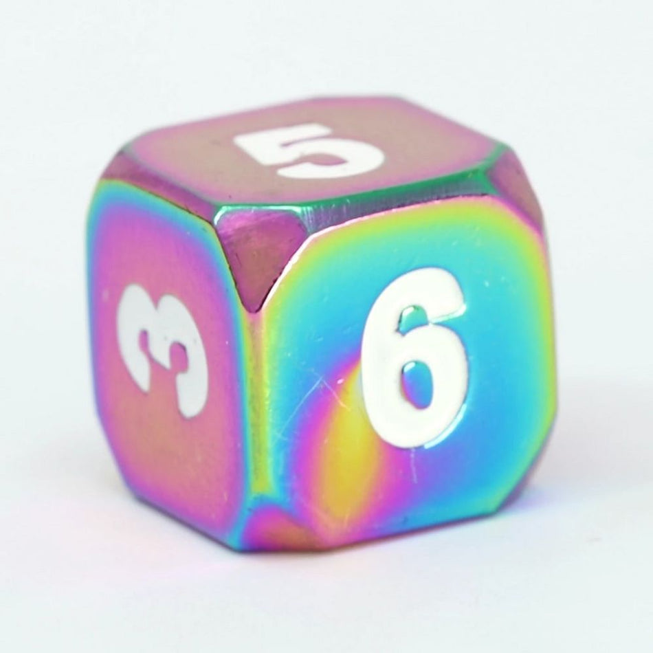 D6 Forge Scorch Rainbow White Dice Die Hard Dice