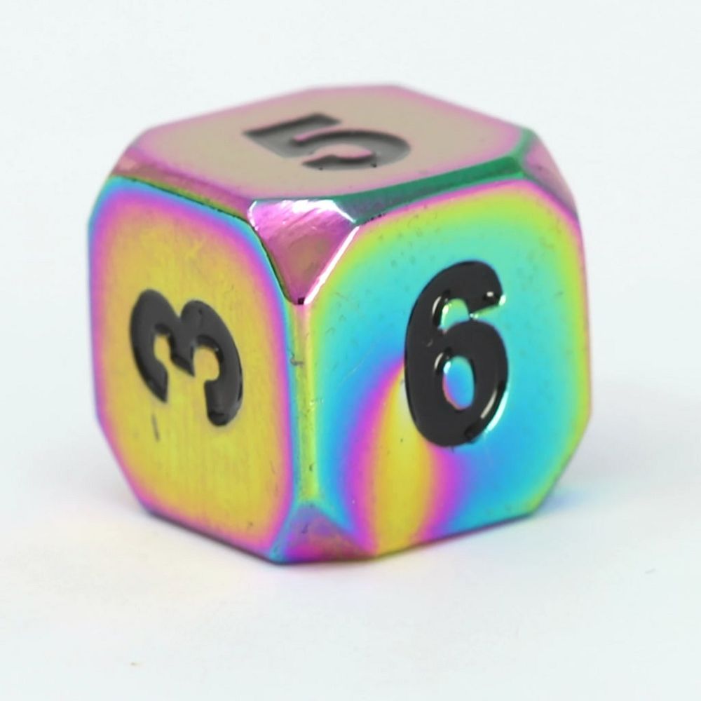 D6 Scorch Rainbow Black Dice Die Hard Dice