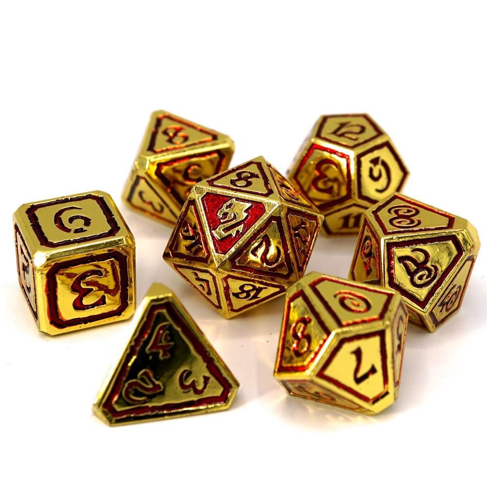Die Hard Dice 7ct Metal Polyhedral Set Kings of Gilded Ruin Dice Die Hard Dice
