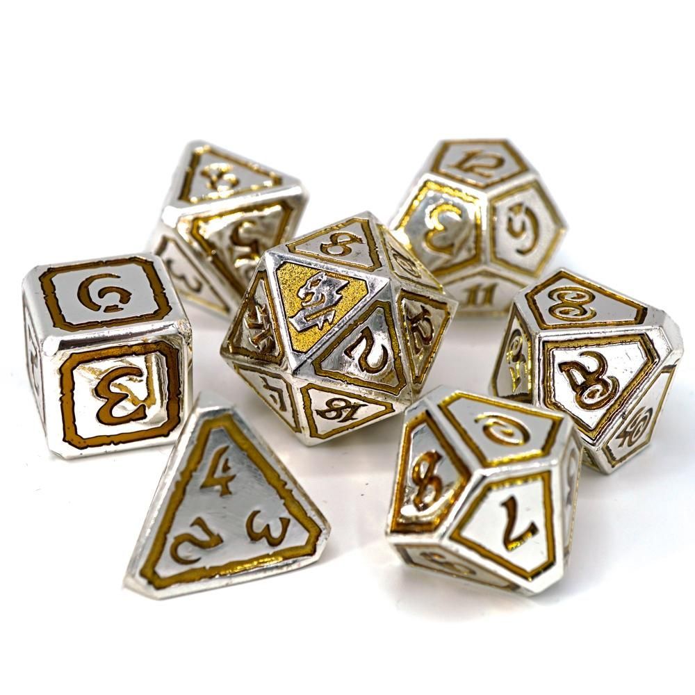 Die Hard Dice 7ct Metal Polyhedral Set Usurpers of Gilded Ruin Dice Die Hard Dice