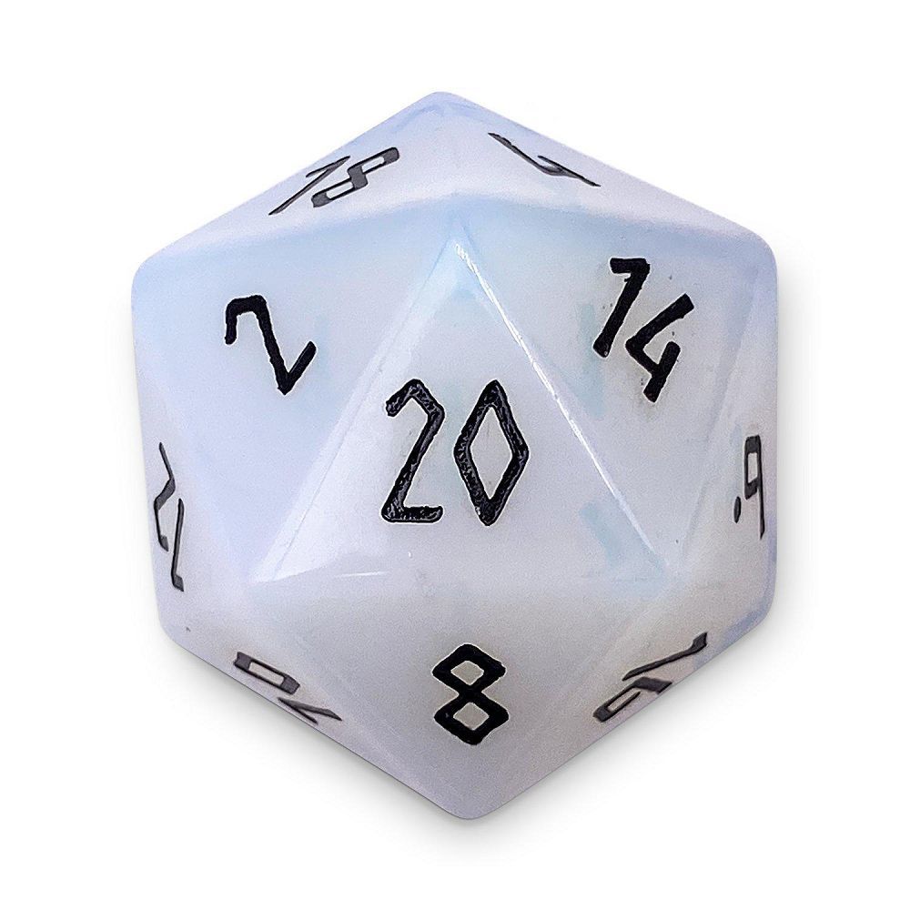 Norse Foundry 30mm Gemstone Boulder D20 - Opalite Dice Norse Foundry