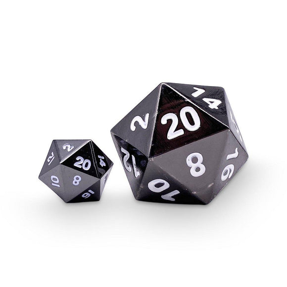 Norse Foundry 30mm Boulder Metal D20 - Drow Black  Norse Foundry   