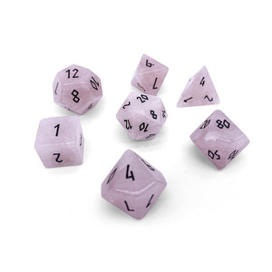 Norse Foundry Gemstone 7ct Polyhedral Dice Set Rose Quartz  Norse Foundry   