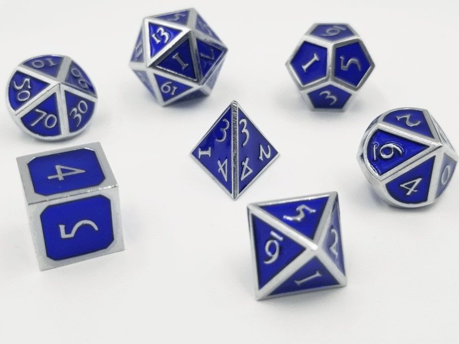 Silver Embossed Sapphire 7ct Dice Foam Brain Games