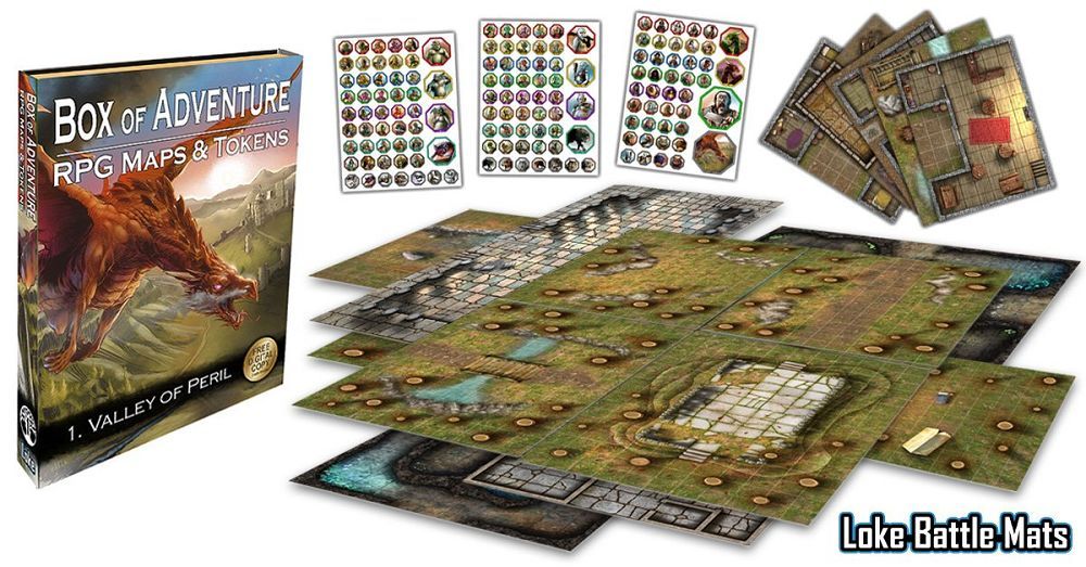 Box of Adventure: Valley of Peril RPG Maps Loke Battle Mats   