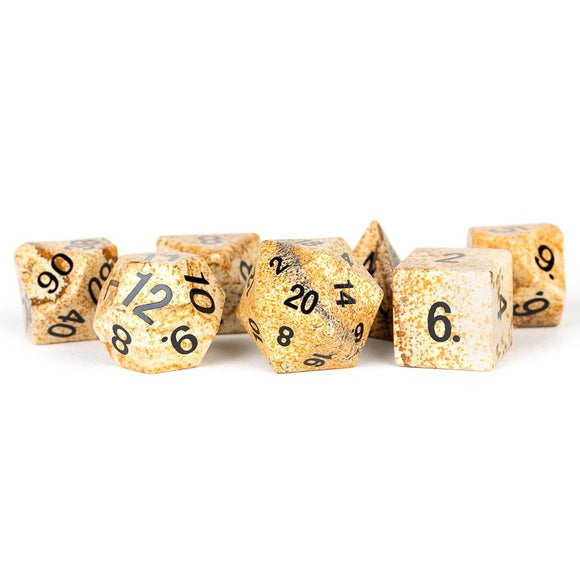 Picture Jasper 7ct Gemstone Dice Set Dice FanRoll by Metallic Dice Games