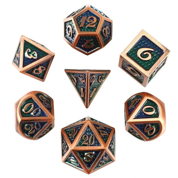 Dragon Envy Set of 7 Metal Dice  Forged Dice Co   