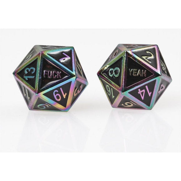 Spectrum F Yeah Set of 2 D20 Metal Dice  Forged Dice Co   