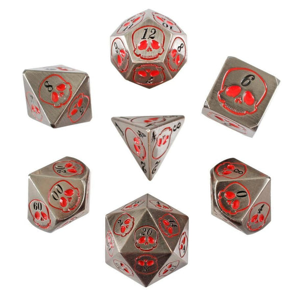 Necro Steel Set of 7 Metal Dice  Forged Dice Co   