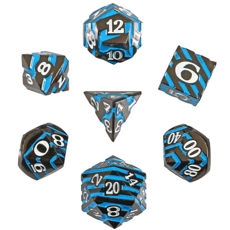 Blue Oblivion Set of 7 Metal Dice Dice Forged Dice Co