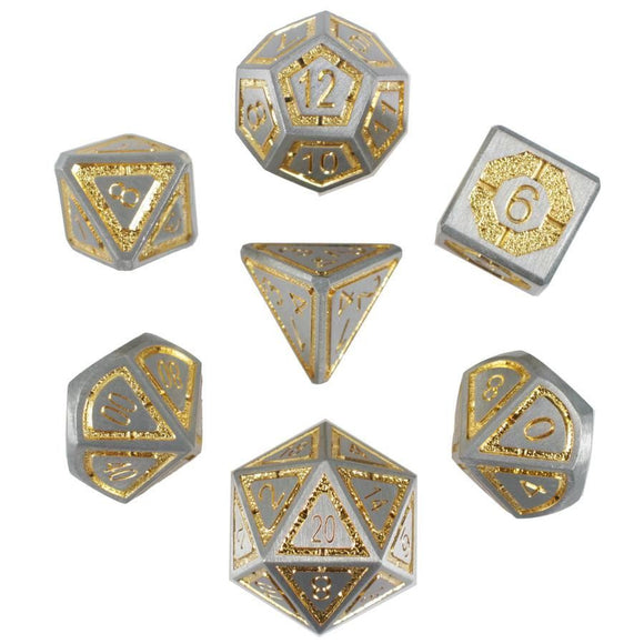 Solar Flare Set of 7 Metal Dice  Forged Dice Co   
