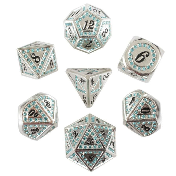 Ice Gem Set of 7 Metal Dice  Forged Dice Co   