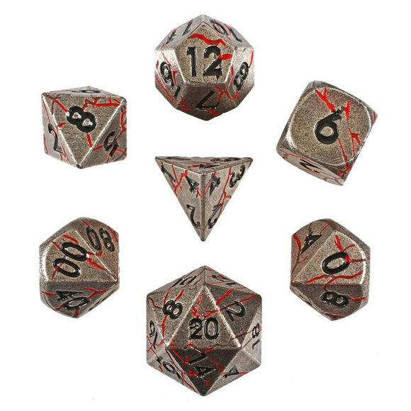 Battle Scarred Set of 7 Metal Dice  Forged Dice Co   