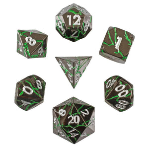 Verdant Storm Set of 7 Metal Dice  Forged Dice Co   
