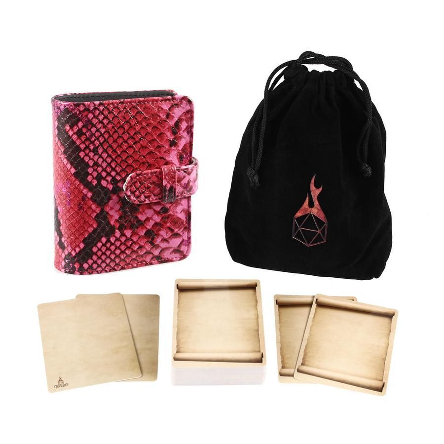 Pink Book of Incantations Spell Card Book (Mystical Dragon Skin Edition) Supplies Forged Dice Co