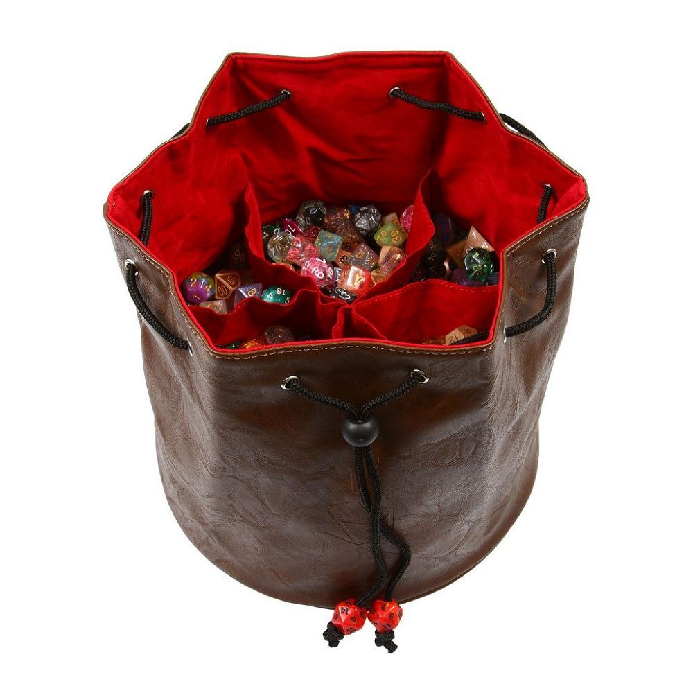 Brown/Red Pouch of the Endless Hoard Dice Bag Dice Forged Dice Co