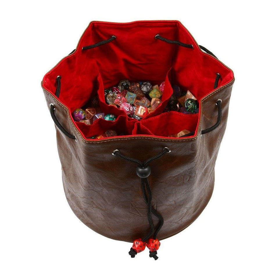 Brown/Red Pouch of the Endless Hoard Dice Bag Dice Forged Dice Co