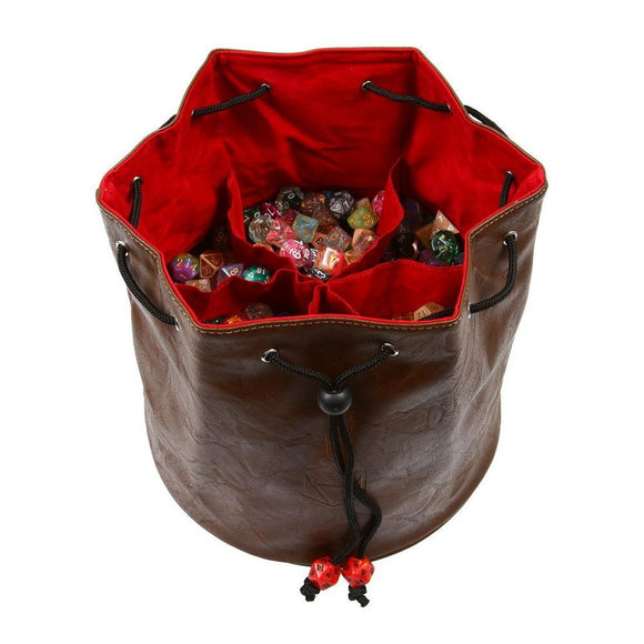 Brown/Red Pouch of the Endless Hoard Dice Bag  Forged Dice Co   