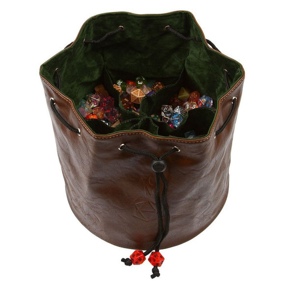 Brown/Green Pouch of the Endless Hoard Dice Bag  Forged Dice Co   