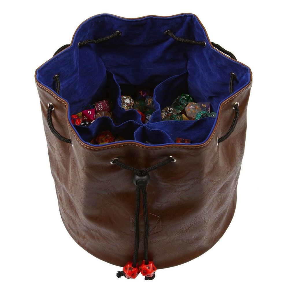 Brown/Blue Pouch of the Endless Hoard Dice Bag Dice Forged Dice Co