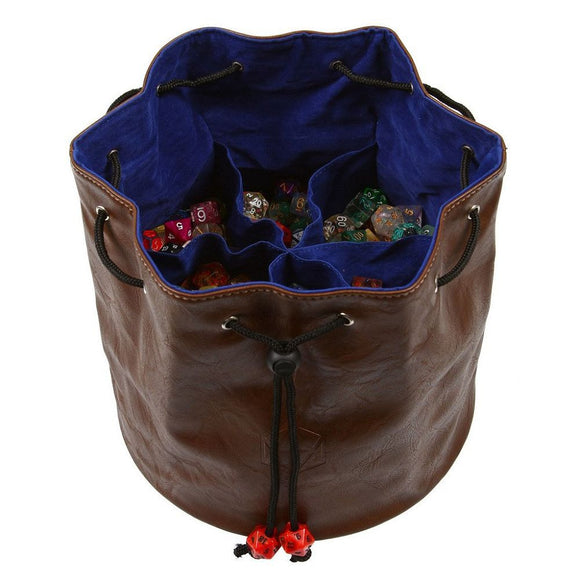 Brown/Blue Pouch of the Endless Hoard Dice Bag  Forged Dice Co   