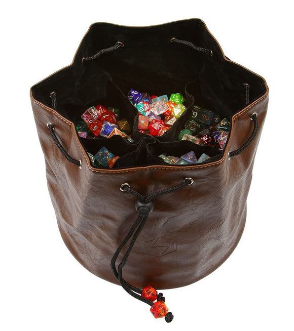 Brown/Black Pouch of the Endless Hoard Dice Bag  Forged Dice Co   