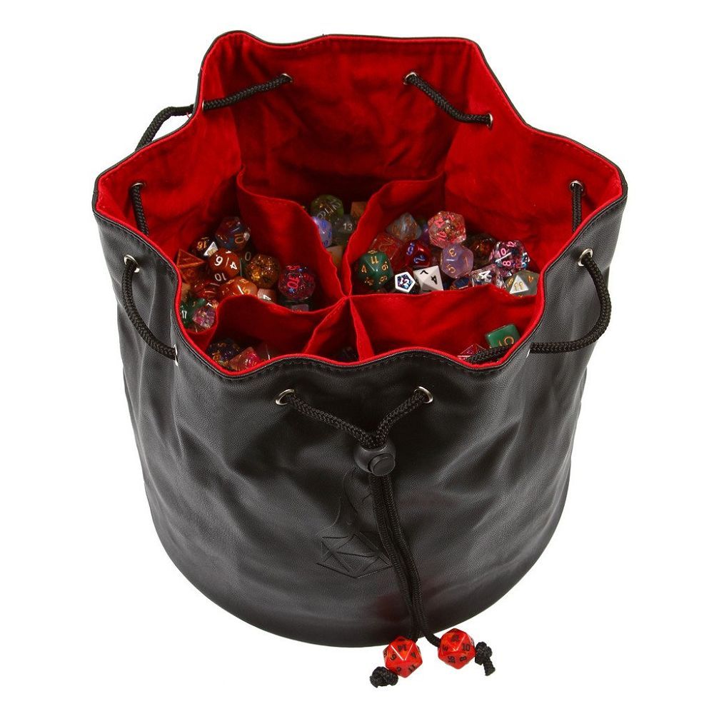 Black/Red Pouch of the Endless Hoard Dice Bag Dice Forged Dice Co