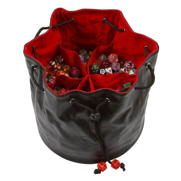 Black/Red Pouch of the Endless Hoard Dice Bag  Forged Dice Co   