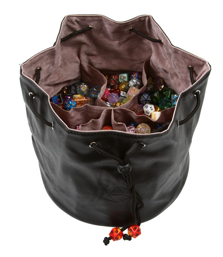 Black/Gray Pouch of the Endless Hoard Dice Bag Dice Forged Dice Co