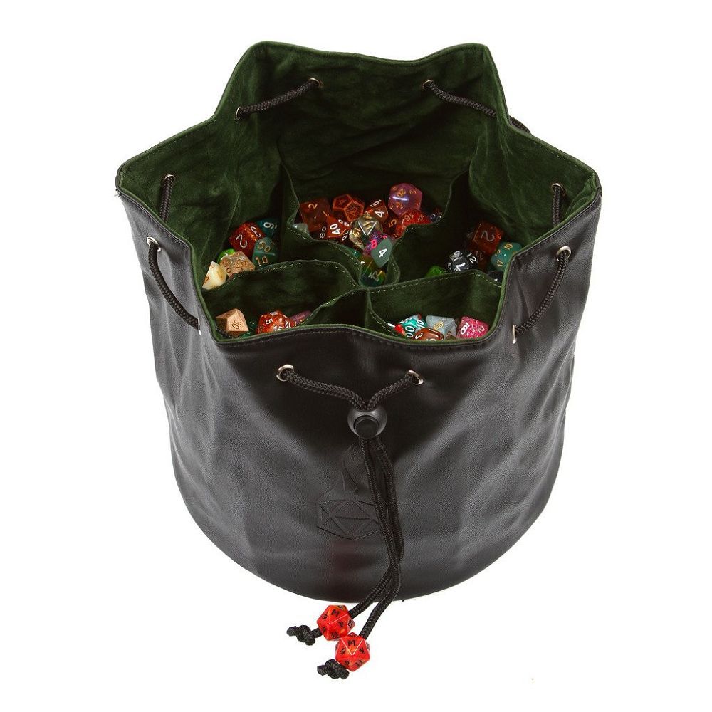 Black/Green Pouch of the Endless Hoard Dice Bag Dice Forged Dice Co