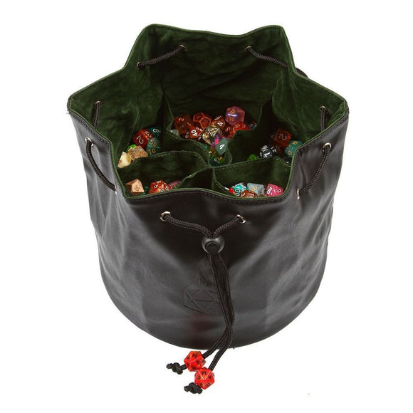 Black/Green Pouch of the Endless Hoard Dice Bag  Forged Dice Co   