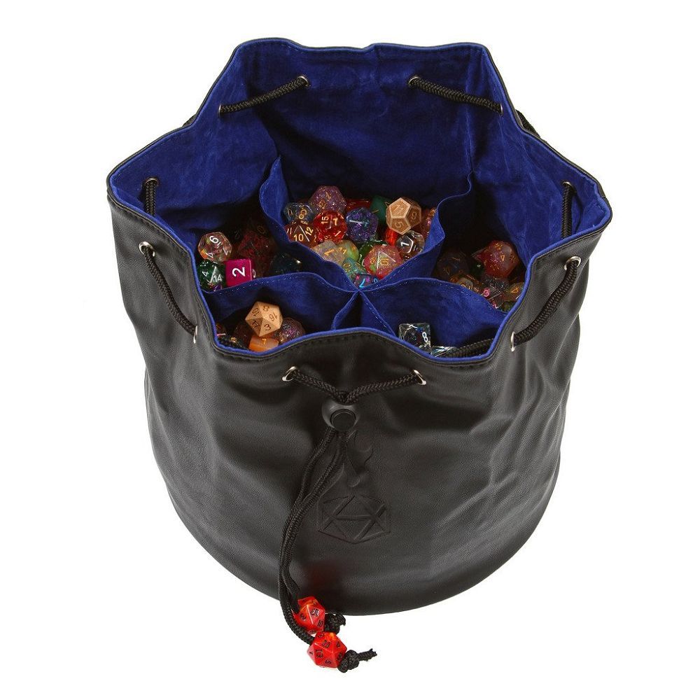 Black/Blue Pouch of the Endless Hoard Dice Bag Dice Forged Dice Co