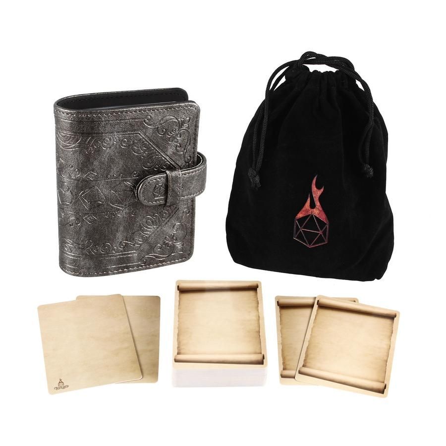 Pewter Book of Incantations Spell Card Book (Dice Edition) Supplies Forged Dice Co