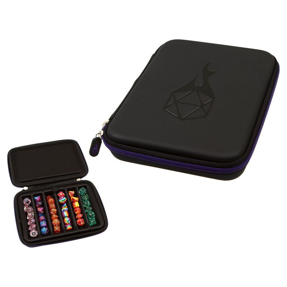 Purple Forged Zip-Close Dice Box & Storage Case with Removable Dice Tray Dice Forged Dice Co