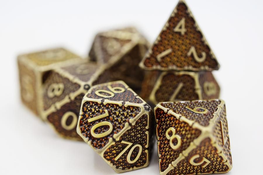 Foam Brain Games 7ct Metal Polyhedral Dice Set - Paw Prints Dice Foam Brain Games