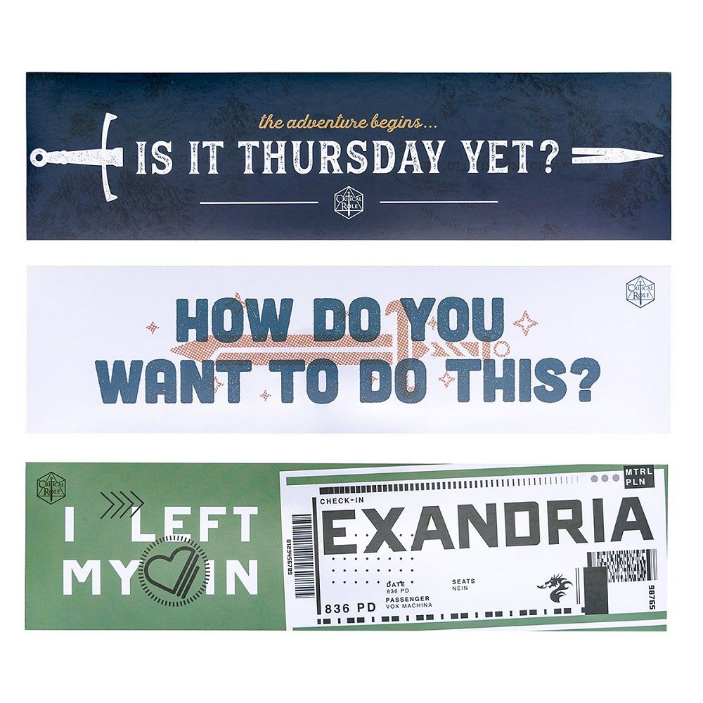 Critical Role Bumper Sticker 3-pack  Darrington Press   