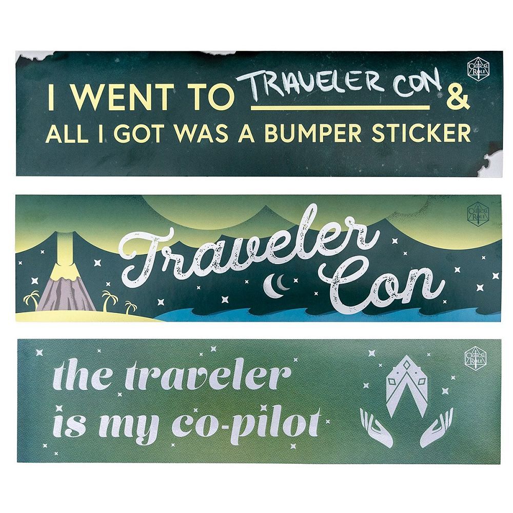 Critical Role TravelerCon Bumper Sticker 3-pack  Darrington Press   