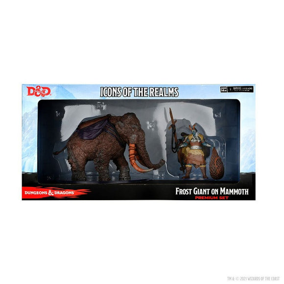 D&D Icons of the Realms Set 19 Snowbound Premium Set Frost Giant and Mammoth Miniatures WizKids   