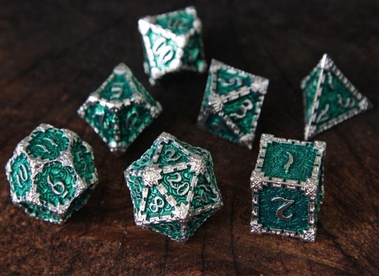 7ct Emerald Bound Metal Set Dice Forged Dice Co