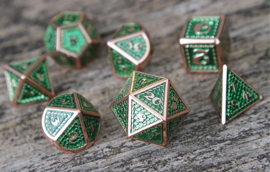 7ct Mermaiden Treasure Metal St Dice Forged Dice Co