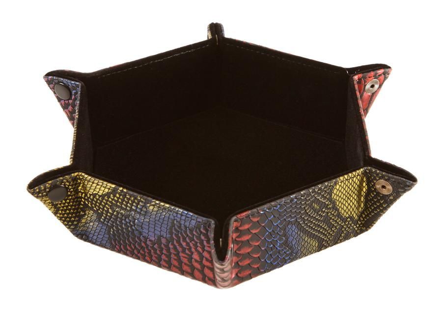 Forged Gaming Dragon Skin Hex Folding Dice Tray - Rainbow Dice Forged Dice Co