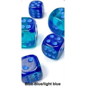 26663 16mm D6 Blue-Blue/LtBlue Dice Chessex   