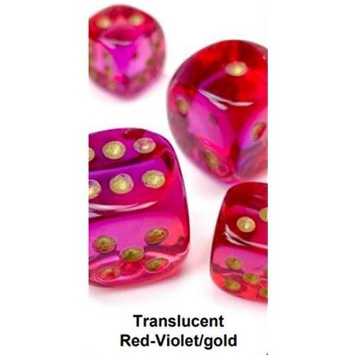 26667 16mm D6 Tran RdVio/Gld Dice Chessex   