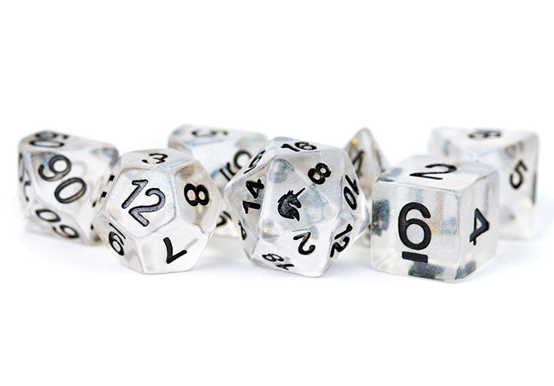 Metallic Dice Games Unicorn Ice 7ct Polyhedral Dice Set Dice FanRoll by Metallic Dice Games