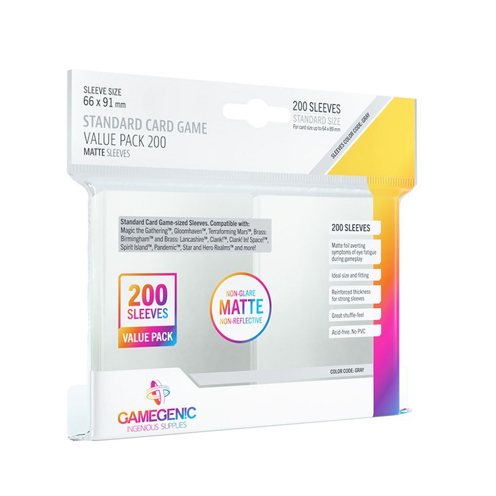 Gamegenic Matte Standard Card Game Sleeve Value Pack (10111) Supplies Gamegenic DP Standard Matte 200ct