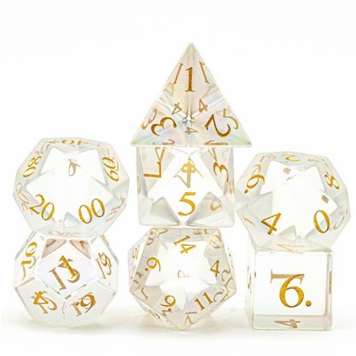 Foam Brain Games 7ct Gemstone Dice Set - Rainbow Crystal Dice Foam Brain Games