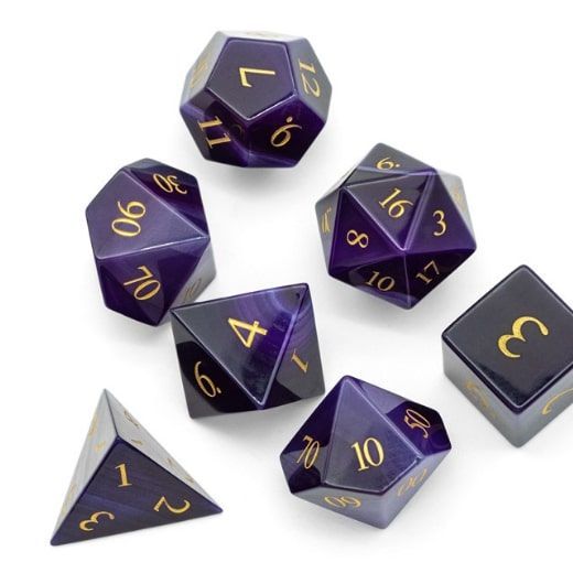 Foam Brain Games 7ct Gemstone Dice Set - Purple Agate Dice Foam Brain Games