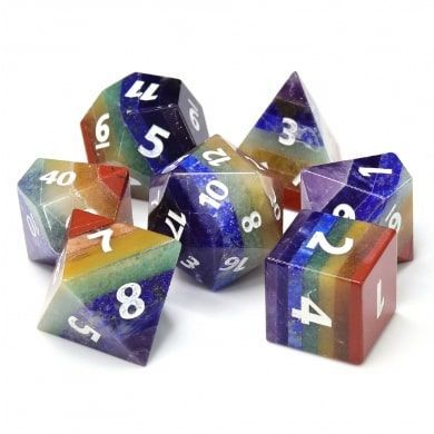 Foam Brain Games 7ct Gemstone Dice Set - Sediment Prism Dice Foam Brain Games