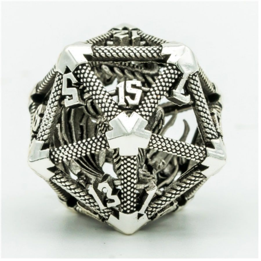 Hollow Dragon Keep D20 Silver  Foam Brain Games   